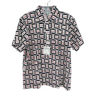 New Leon Levine Polo Shirt Women's PL Short Sleeve Blouse Candy Cane Str…